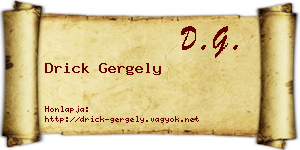 Drick Gergely névjegykártya